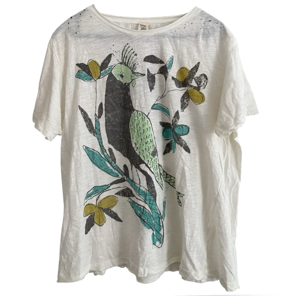 Magnolia Pearl Pajaro Folk Art Boyfriend Tee True NWOT RARE